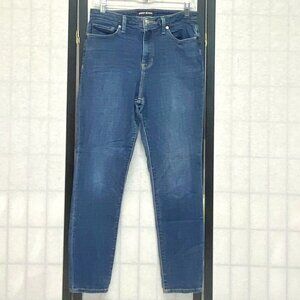 DKNY Jeans Straight Stretch Slim High Rise Faded Denim 10 Medium Wash
